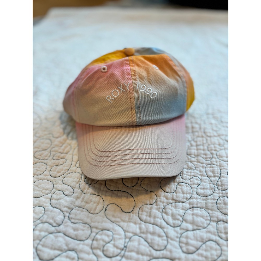 Roxy 1990‎ Ombre Tie Dye Baseball Cap Pink Orange Blue Pastel Dad Hat Womens OS